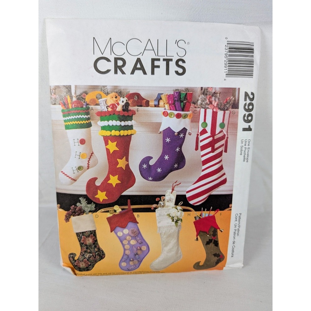 Mccalls Crafts Sewing Pattern Stockings Christmas